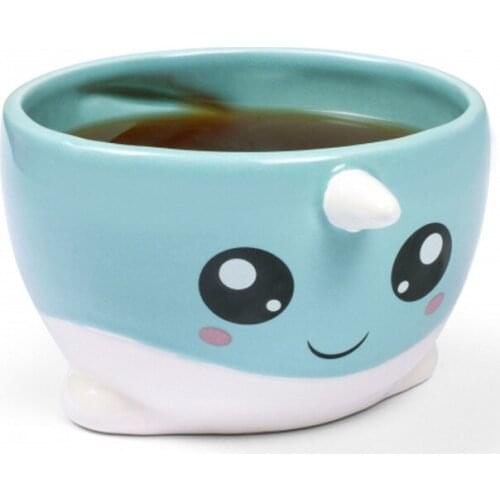 Creative Cartoon Whale Ceramic Mug Cute Coffee Cup Creative Porcelain Water Cup Handgrip Tea Cup Children Breakfast Milk Mug