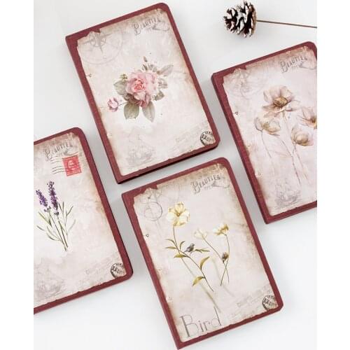 Creative Retro Dream Falling Flower Cloth Notepad Hard Surface Notebook Diary Book Note Book Stationery Gift Traveler Journal