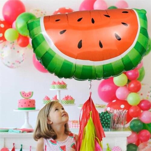 Hot Summer Luau Party Supplies Watermelon Fruit Marble Round Latex Party Wedding Birthday Decorate Balloon 21pcs