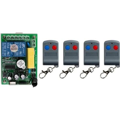 New AC220V 2CH RF Wireless Remote Control System teleswitch 4 transmitter and 1 receiver universal gate remote control