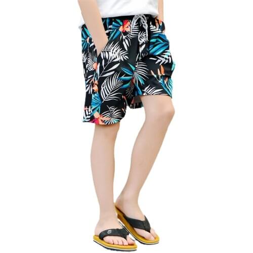 OPPERIAYA Kids Baby Boys Clothing Summer Casual Stylish Beach Pocket Shorts Bandage Fashion Leaf Print Shorts for Children