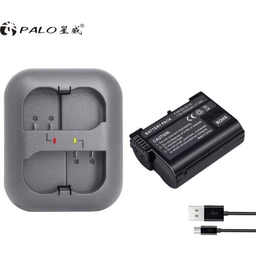 PALO 1pcs 2500mAh EN-EL15 EL15 Battery Batteries akku + Charger For Nikon D7000 D7100 D800 D800E D600 D610 D810 D500 D7200 V1