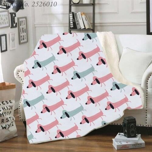 Throw Blanket Dachshund 3D Velvet Plush Blanket Bedspread for Kids Girls Sherpa Blanket Couch Quilt Cover Travel 09