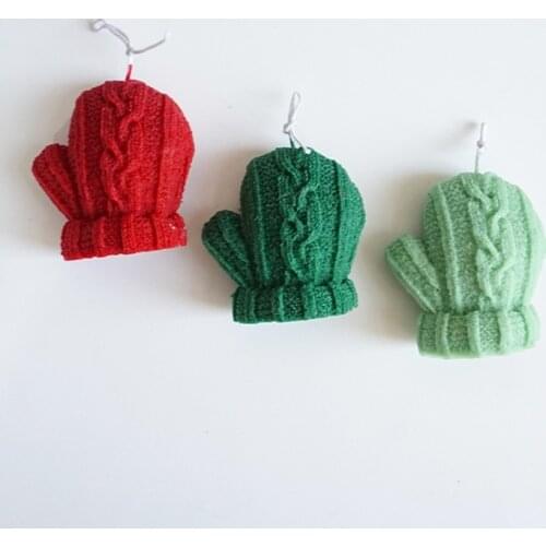 Christmas Woolen Knitted Gloves Soap Wax Crayon Mold Fondant Cake Silicone Mould