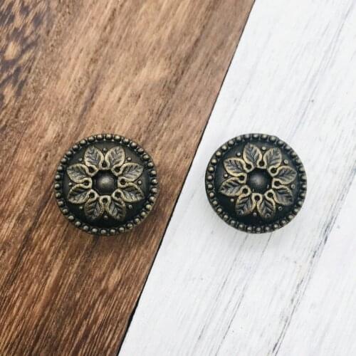10pcs Cabinet Knobs 24*15mm Retro Bronze Kitchen Cupboard Antique Handle Cabinet Door Drawer Pull Trim Single Hole Alloy