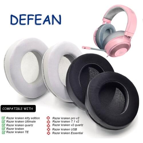 Defean Replacement Cooling-Gel Ear Pads Cushion for Razer kraken kitty edition / Ultimate / quartz / te / NARI Headphone