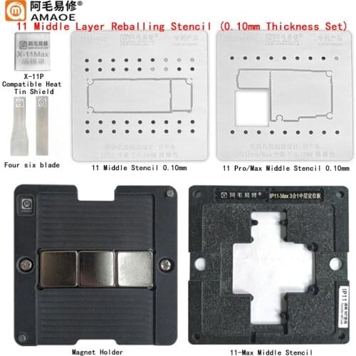 3in1 Middle Layer BGA Reballing Station Full Set for iPhone X/XS/XS MAX/11/11 pro/11 pro MAX Tin Planting with Reballing Stencil