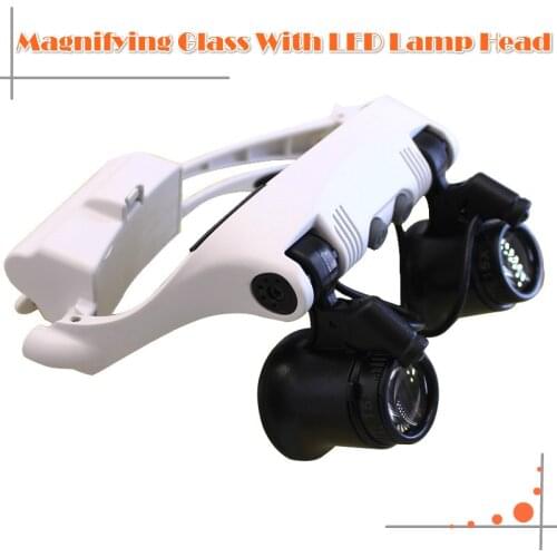 10X 15X 20X 25X Magnifying Glass LED Lamp Binocular Magnifying Glasses Interchangeable Headwear Jewelry Watch Repair Magnifier