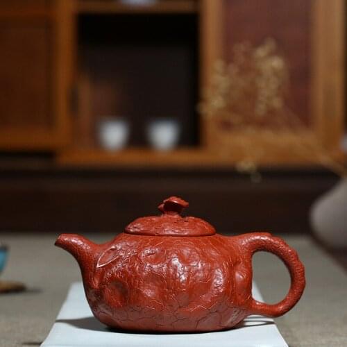Yixing recommended all hand undressed ore dahongpao ganoderma lucidum for spring pot of kung fu tea tea set 400 ml