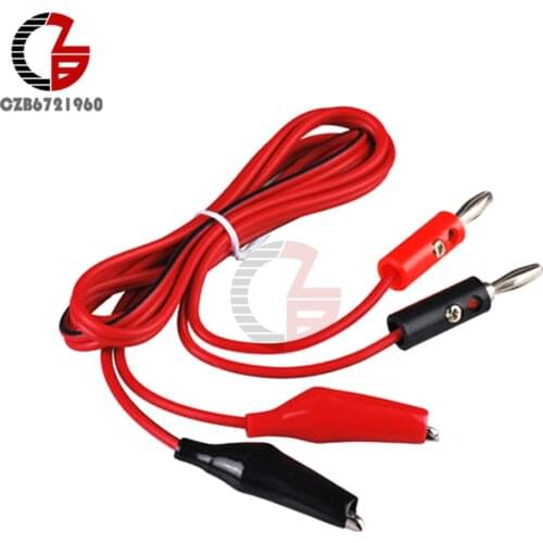 1 Meter Alligator Clip Crocodile Lead Test Clip to Banna Plug Cable Connector Electrical Clamp Jumper Wire for Multimeter