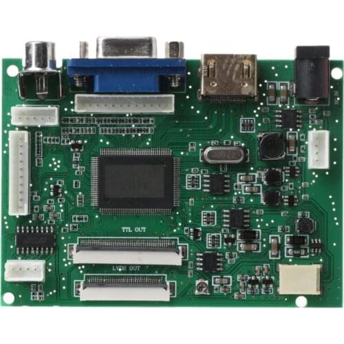 1Set HDMI VGA 2AV 40/50 Pins PC Controller Board Module for Raspberry PI 3 EJ101IA-01G 8 Bit IPS LCD Display Driver