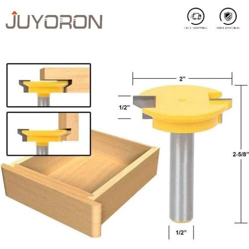 1pc 1/2inch Shank Drawer Lock Miter Router Bit T-slot Tenon Milling Cutter Woodwork Tool for Wood