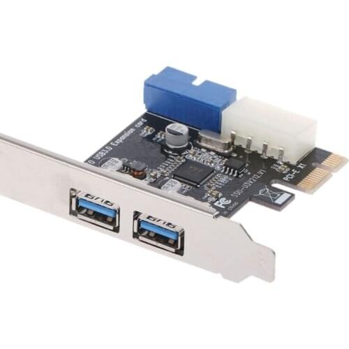 2 Ports PCI Express USB 3.0 Front Panel with Control Card Adapter 4-Pin & 20 Pin