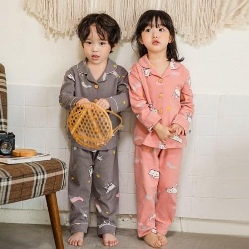 2021 Soft Children Pajamas Set Kids Baby Girl Boys Cartoon Casual Clothing Costume Long Sleeve Children Sleepwear Pajamas Sets