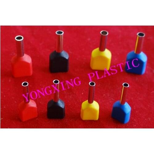 50PCS/lot 2*6.0 TE6014 cable connector splice insulated terminal block kit wire cable ferrules