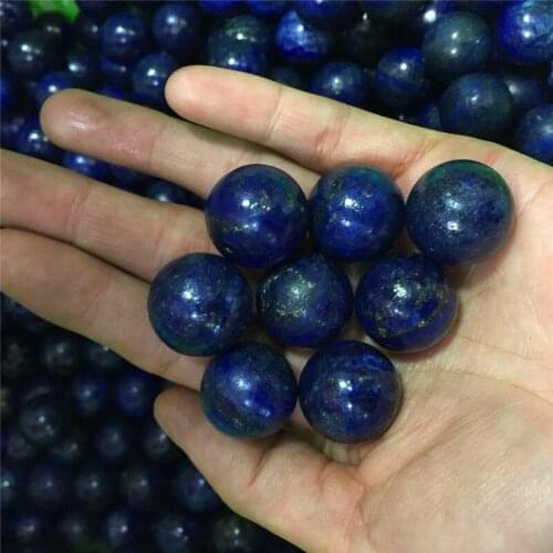8pcs Natural Lapis Lazuli Crystal Gemstone Ball Meditation Reiki Healing Crystal Energy Gemstone Bead Jewelry Decoration Making