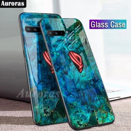 Auroras For ASUS Rog Phone 3 Case Tempered Glass With Soft TPU Frame Shockproof Back For Asus ROG 3 Cover Case
