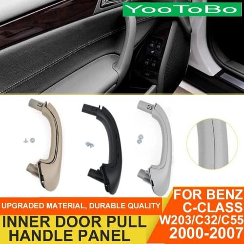 Black Beige Gray Left Right Car Interior Inner Door Pull Handle Cover Panel Trim Replace For Mercedes BENZ W203 C-Class 2000-07