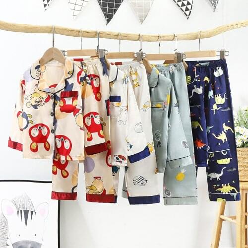 Children Pajamas Sets 2021 Autumn Kids Cartoon Printing Homewear Girls Casual Long Sleeve Christmas Pyjamas Suit Boys Sleepwear