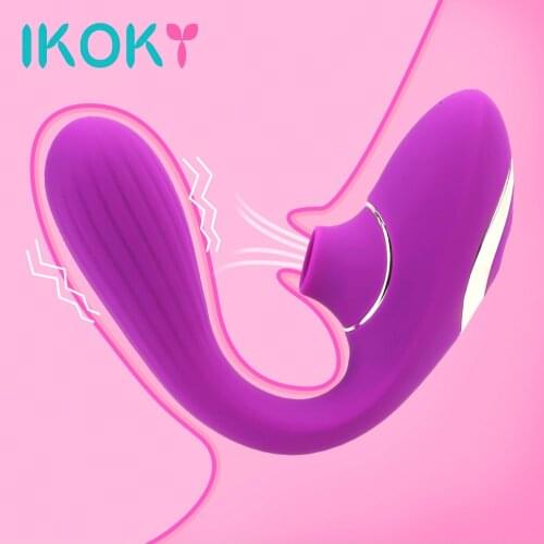 IKOKY 10 Frequency Blowjob Dildo Vibrator G-Spot Oral Sex Suction Clit Sucker Sucking Vibrator Clitoris Stimulator