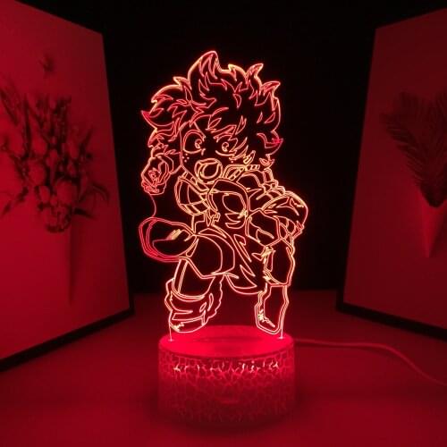 Midoriya Izuku My Hero Academia Figure Nightlight for Child Cool Birthday Gift Bedroom Decoration Lamp 3D Night Light Dropship