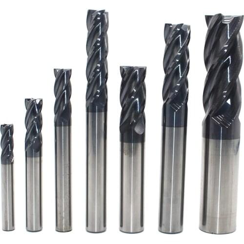 Milling Cutter 1pc 4 Flute HRC45 Diameter 1MM-12MM Standard Carbide Endmills Tungsten Steel CNC Machine End Mill Cutting Steel