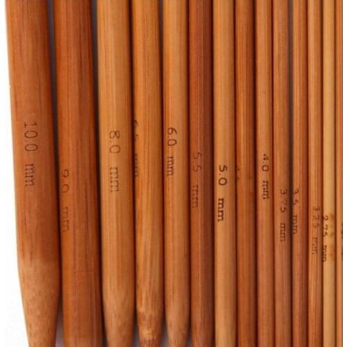 75Pcs Bamboo Double Pointed Knitting Needles Durable for Sock Sweater Scarf C1