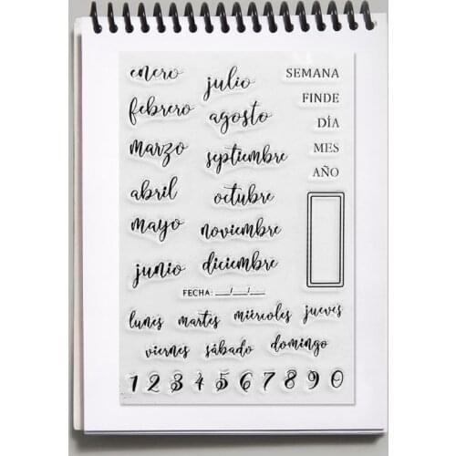 Spanish Dates Silicone Clear Seal Stamp DIY Scrapbooking Embossing Photo Album Decorative Paper Card Craft 85DA