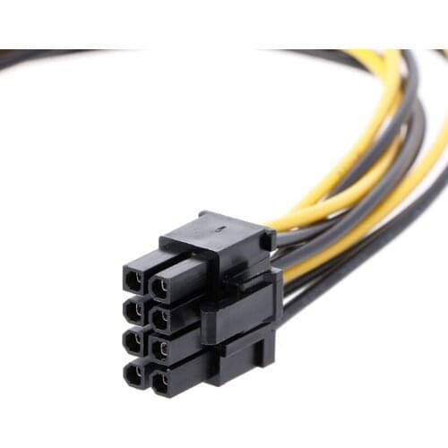 Dual 15Pin SATA Male To 8Pin(6+2) PCI-E Male Video Card Power Supply Cable 20cm