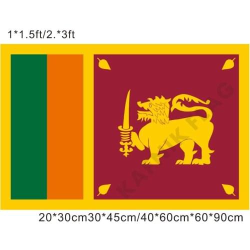 KAFNIK,free shipping 20*30cm/30*45cm/40*60cm/60*90cm small flags Sri Lanka flag banner for Countries World Event Decorative Flag