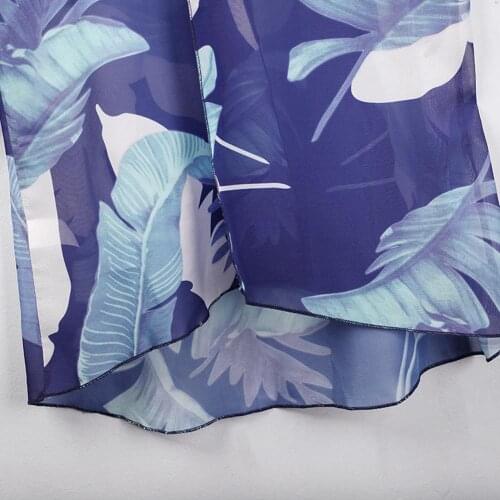 Summer Beach Short Sleeve Floral Print Chiffon Beach Dress Casual Fashion Cardigan Smock Beach Cover Up Saida De Praia Pareos