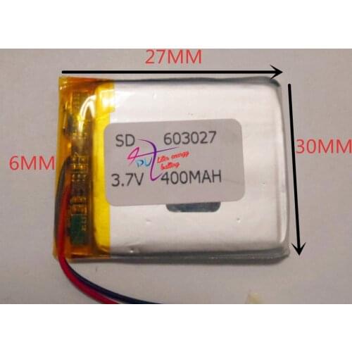 Best battery brand Size 603027 3.7V 400mah 602730 Lithium polymer Battery with Protection Board For Bluetooth Digital Products