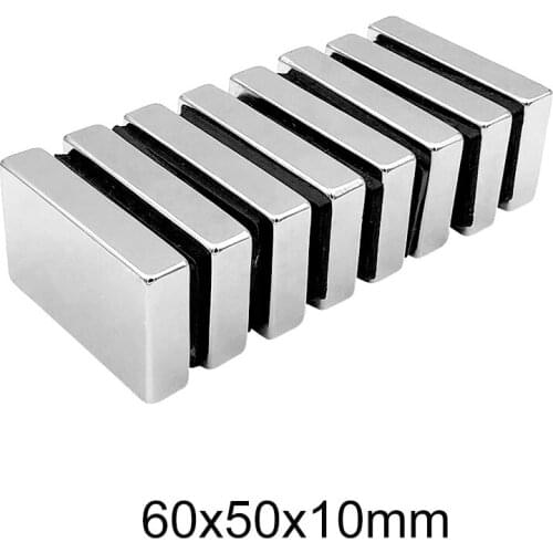 1/2PCS 60x50x10 Strong Block Magnetic magnet 60x50x10 mm Neodymium Magnet Length 10mm mm Permanent NdFeB Magnet strong 60x50x10