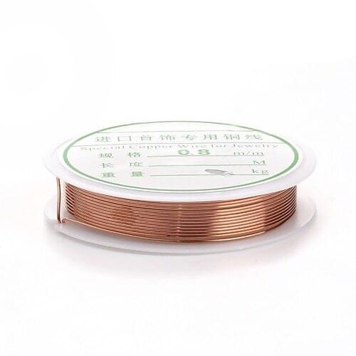 Doreen Box Copper Beading Wire Thread Cord Rose Gold Wire Findings for DIY Jewelry 0.8mm (20 gauge), 2 Rolls (Approx 2.2 M/Roll)