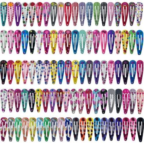 20Pcs/lot Cute Snap Metal Hairpins for Baby Girls Clips Barrettes Flower Fruit Print Hair Accessories for Kids Hairgrips ACC110