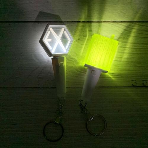 Kpop Mini Fanlight Light stick Keyring EXO NCT Concert Light Stick Glow Lamp Gift