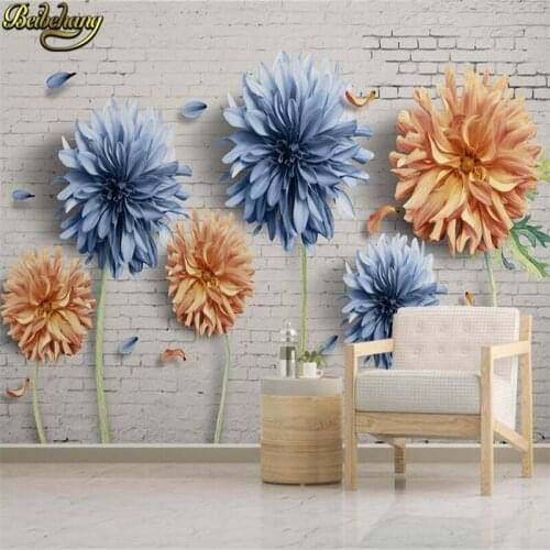 Beibehang custom Chrysanthemum Brick wallpaper living room photo mural wallpapers bedroom papel de parede wall papers home decor