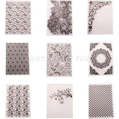 Plastic Embossing Folder Template DIY Scrapbook Photo Album Card Making Decoration Crafts Rainbow Sun Cloud Flower Birdcage Leaf