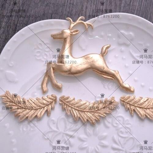 Christmas cake decorating mold Deer mold Olive branch molds cake silicone baking mold
