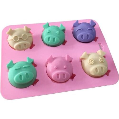 DIY Silicone Mold Pig fondant Cake Candy Chocolate Molds Crafts Decorating Tools