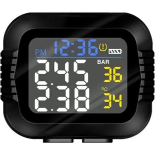 116 PSI BAR Motorcycle TPMS Magnetic USB Charging Port Tire Pressure Monitor LCD Display Sensor Moto Wireless Tyre Alarm System