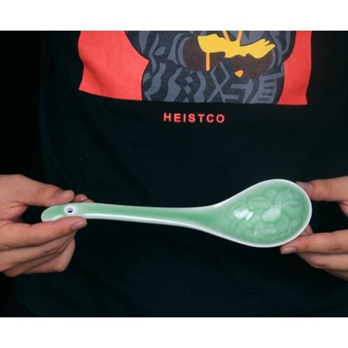 4PCS Soup Spoon Extra Fine Porcelain Dinnerware Microwave and Dishwasher Safe Decor Lotus Use for Home Kitchen and Restaurant