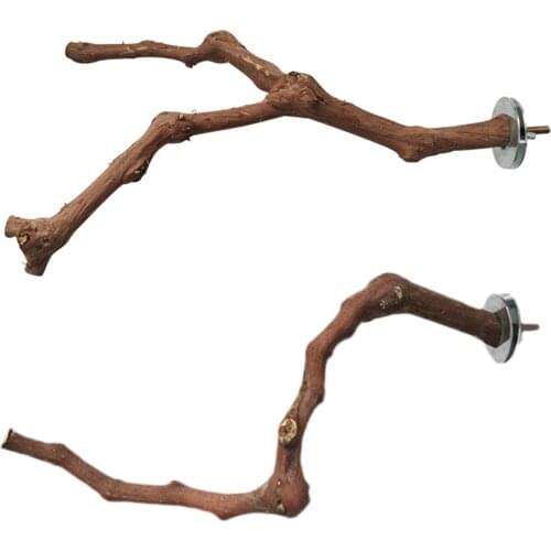 Bird Standing Stick Pet Parrot Hanging Wood Pole Cockatiel Parakeet Perches Bite Claw Grinding Toy Bird Cage Accessories 2021