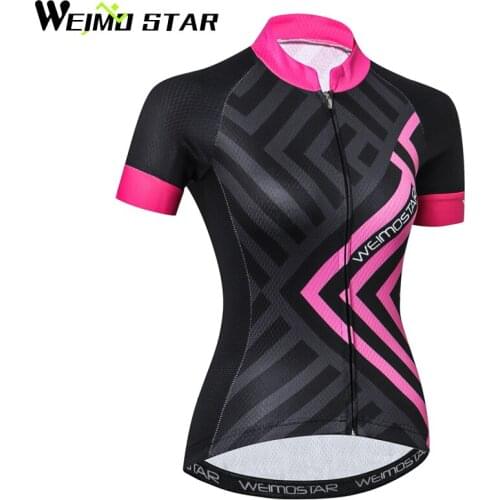 WEIMOSTAR Team Pro Short Sleeve Summer Girls MTB Women Bike Clothing Breathable Bicycle Clothes Ropa Ciclismo Cycling Jersey
