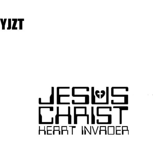 YJZT 12.7CM*6.7CM JESUS CHRIST HEART INVADER JESUS Vinyl Car Motorcycle Sticker Decals Black/Silver C13-000221