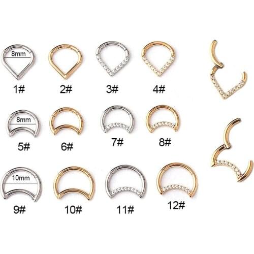 1Piece Stainless Steel Piercing Nose Ring Cuff Body Jewelry for Women Ear Cuffs Safety Pin Nose Piercing Stud Earrings Ring