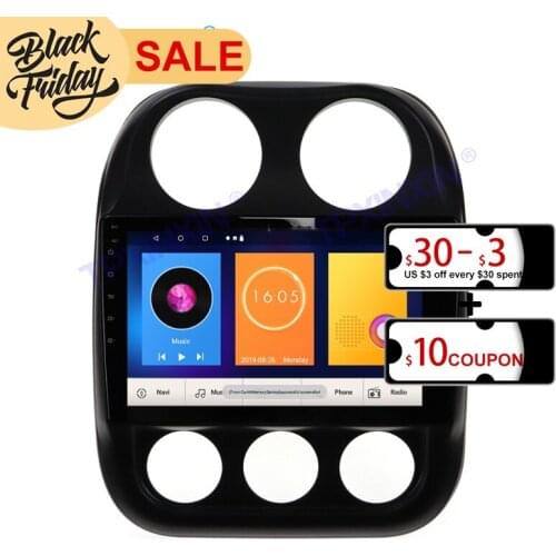 128GB Android 10 PX6 is Suitable forJeep Compass 2010 - 2016 GPS Navigation Car Radio Video Stereo Multi-function CarPlay Host