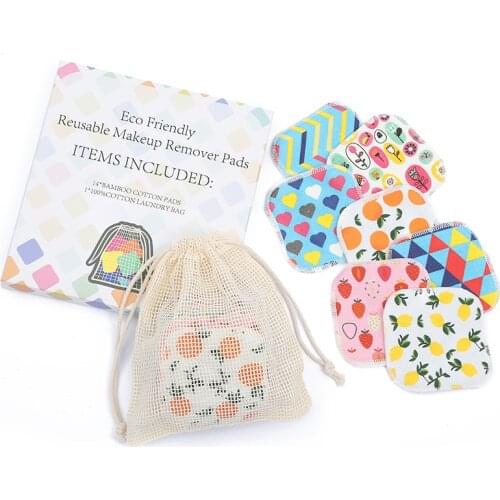 14Pcs Reusable Makeup Remover Pads Bamboo Fiber Organic Cotton Pads Face Cleaner and Eyes Make Up Remover Pads Zero Waste