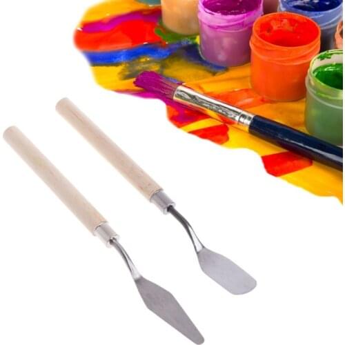 2pcs Texture Artist Spatula Drawer Palette Oil Mix Pigment Watercolor Student Art Draw Painter Paint Tool Scrape Scraper Knife