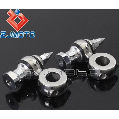 2x Silver Aluminum Motorcycle Handlebar Risers 1" Mounts For Harley Handle Bar Clamp Extend Adapter